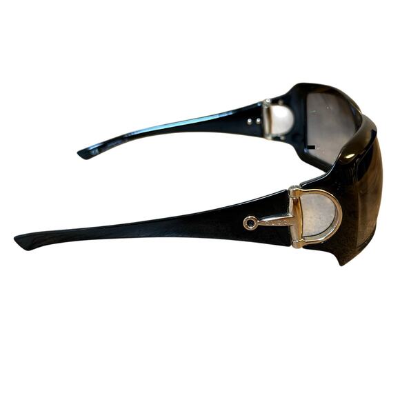 Gucci Women’s Horsebit Shield Gradient Oversized Sunglasses BLK Gold GG 2562/s - Picture 1 of 9